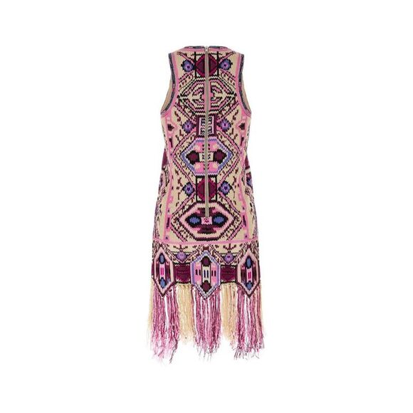 ISABEL MARANT Geometric Pattern Knit Dress with Fringe Women PRINTED Dresses - Picture 2 of 2